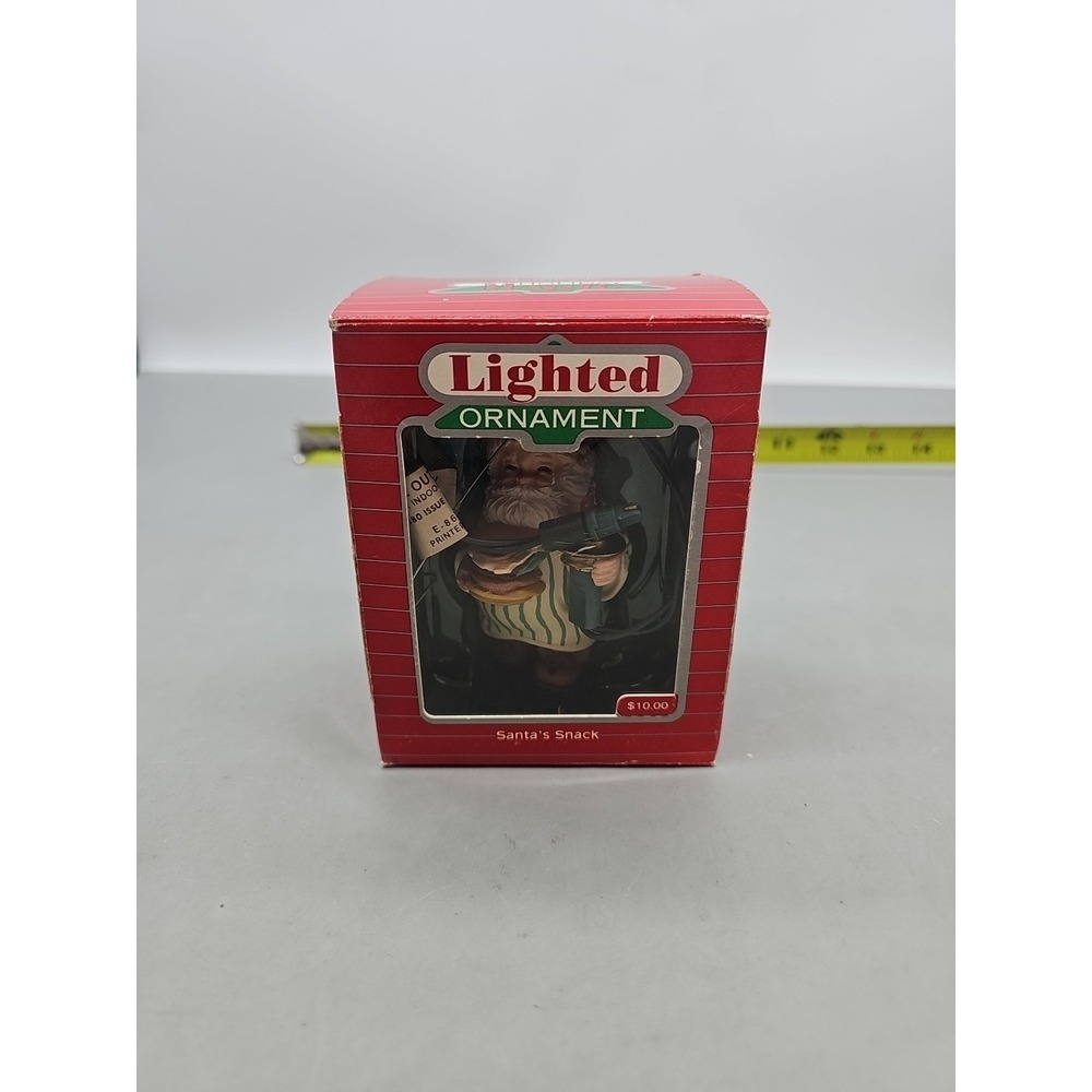 Hallmark Keepsake Ornament 1986 Santa's Snack Lighted Holiday Magic With Box